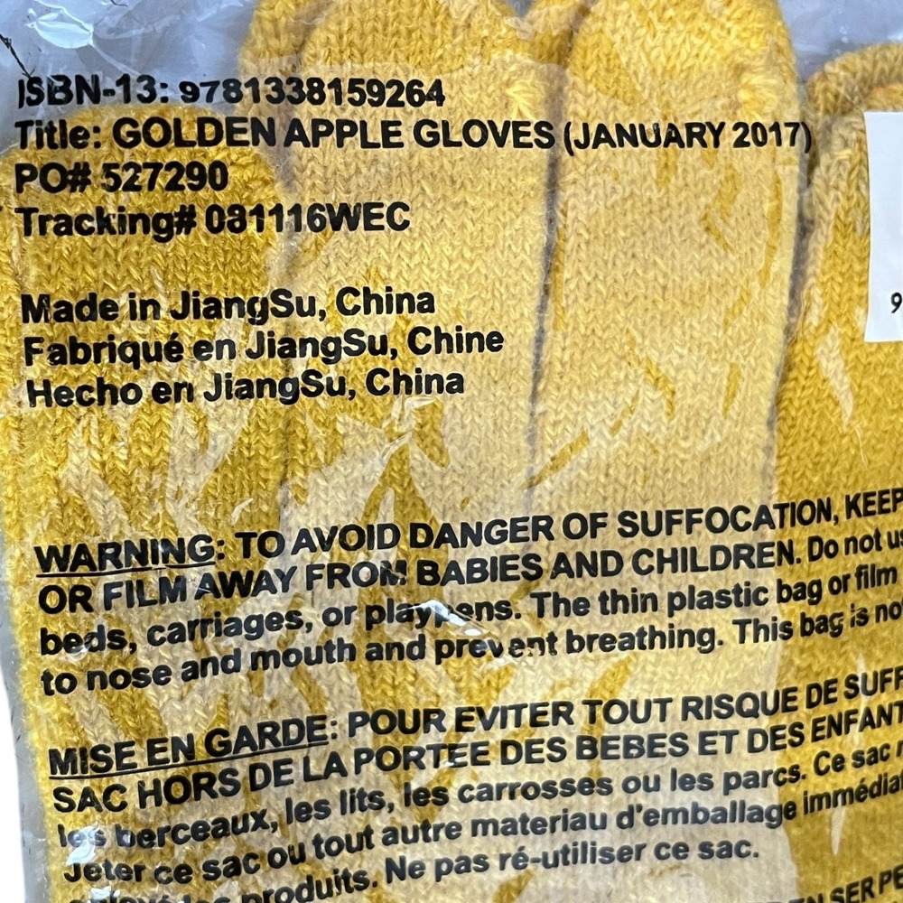 Scholastic Golden Apple Teacher Gloves Reading Club January 2017 Gift - Picture 4 of 5